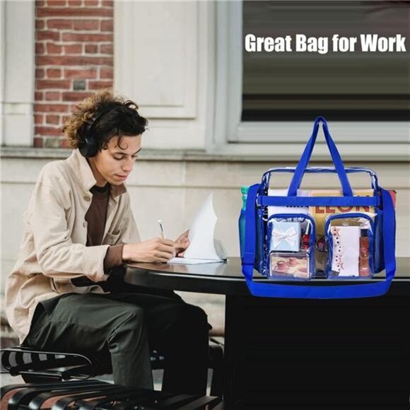 Clear Bag Stadium Approved 12x6x12 Clear Tote Bag with Removable Strap Lunch Bag - Picture 6 of 7